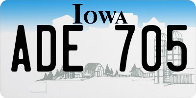IA license plate ADE705