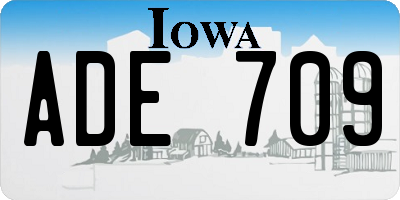 IA license plate ADE709