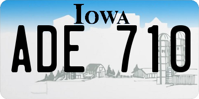 IA license plate ADE710