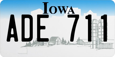 IA license plate ADE711