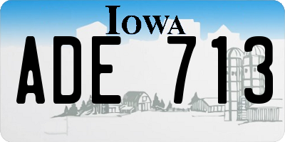 IA license plate ADE713