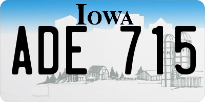 IA license plate ADE715