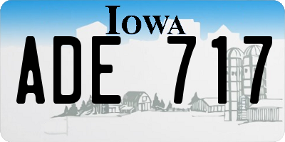 IA license plate ADE717