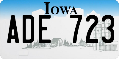 IA license plate ADE723