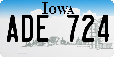 IA license plate ADE724