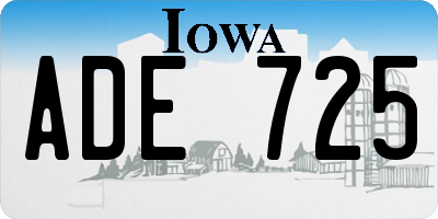 IA license plate ADE725