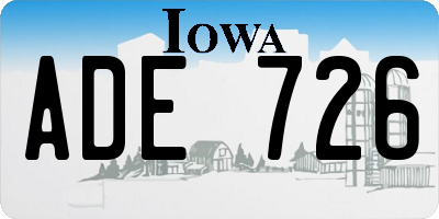 IA license plate ADE726