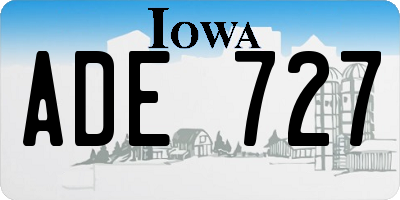 IA license plate ADE727