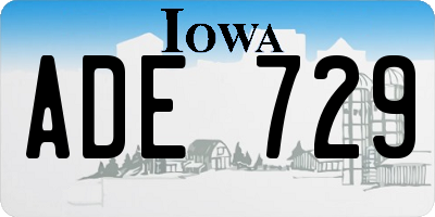 IA license plate ADE729