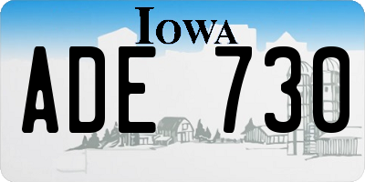 IA license plate ADE730