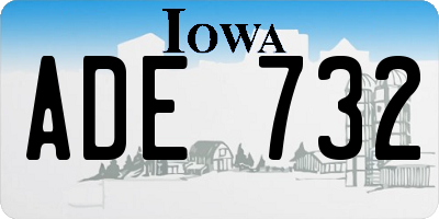 IA license plate ADE732