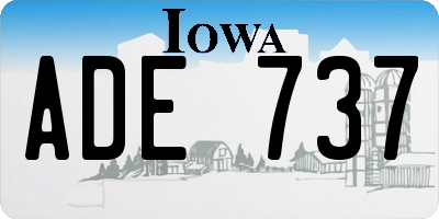 IA license plate ADE737