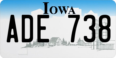IA license plate ADE738