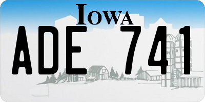 IA license plate ADE741