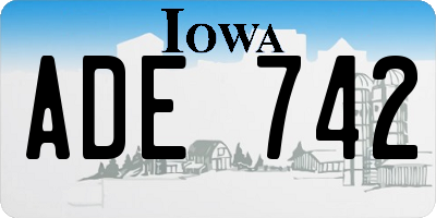 IA license plate ADE742