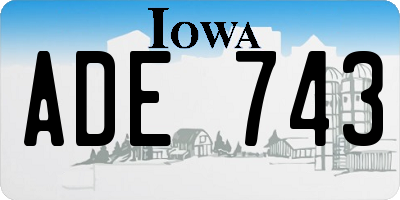 IA license plate ADE743