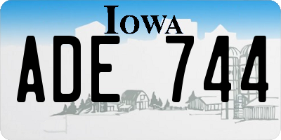 IA license plate ADE744