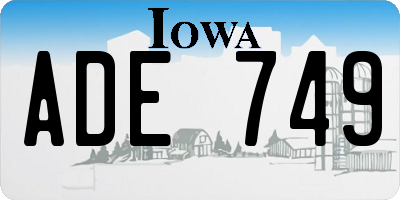 IA license plate ADE749