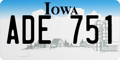 IA license plate ADE751