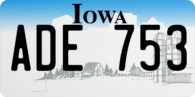 IA license plate ADE753