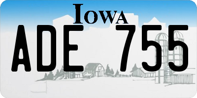 IA license plate ADE755