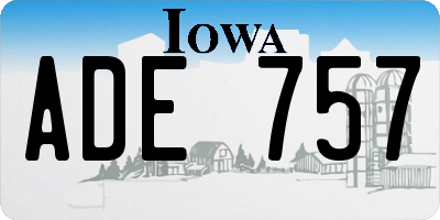 IA license plate ADE757