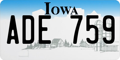 IA license plate ADE759