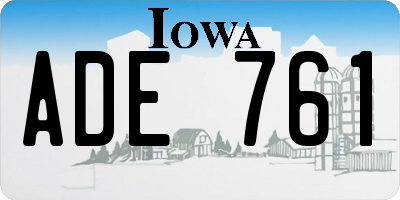 IA license plate ADE761