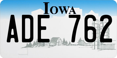 IA license plate ADE762