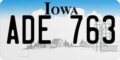 IA license plate ADE763
