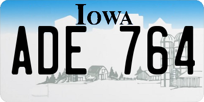 IA license plate ADE764