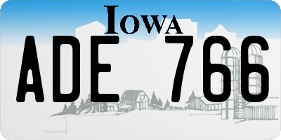 IA license plate ADE766