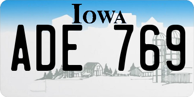 IA license plate ADE769