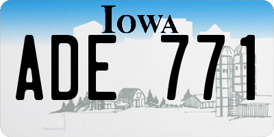 IA license plate ADE771