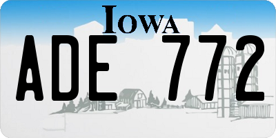 IA license plate ADE772