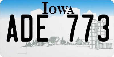 IA license plate ADE773