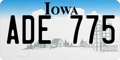 IA license plate ADE775