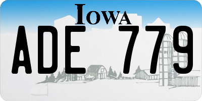 IA license plate ADE779