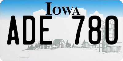IA license plate ADE780