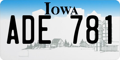 IA license plate ADE781
