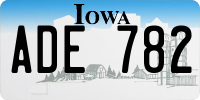 IA license plate ADE782