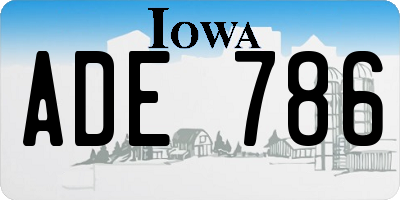 IA license plate ADE786