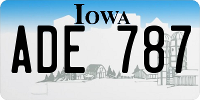 IA license plate ADE787