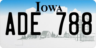 IA license plate ADE788