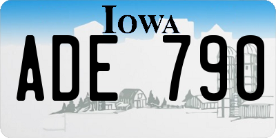 IA license plate ADE790