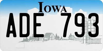 IA license plate ADE793