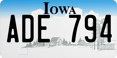 IA license plate ADE794
