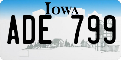 IA license plate ADE799