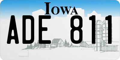 IA license plate ADE811