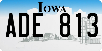IA license plate ADE813